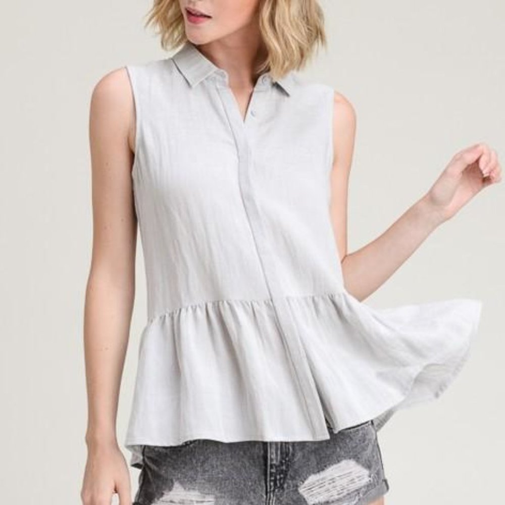 Button-Down Tie Back Flowy Top